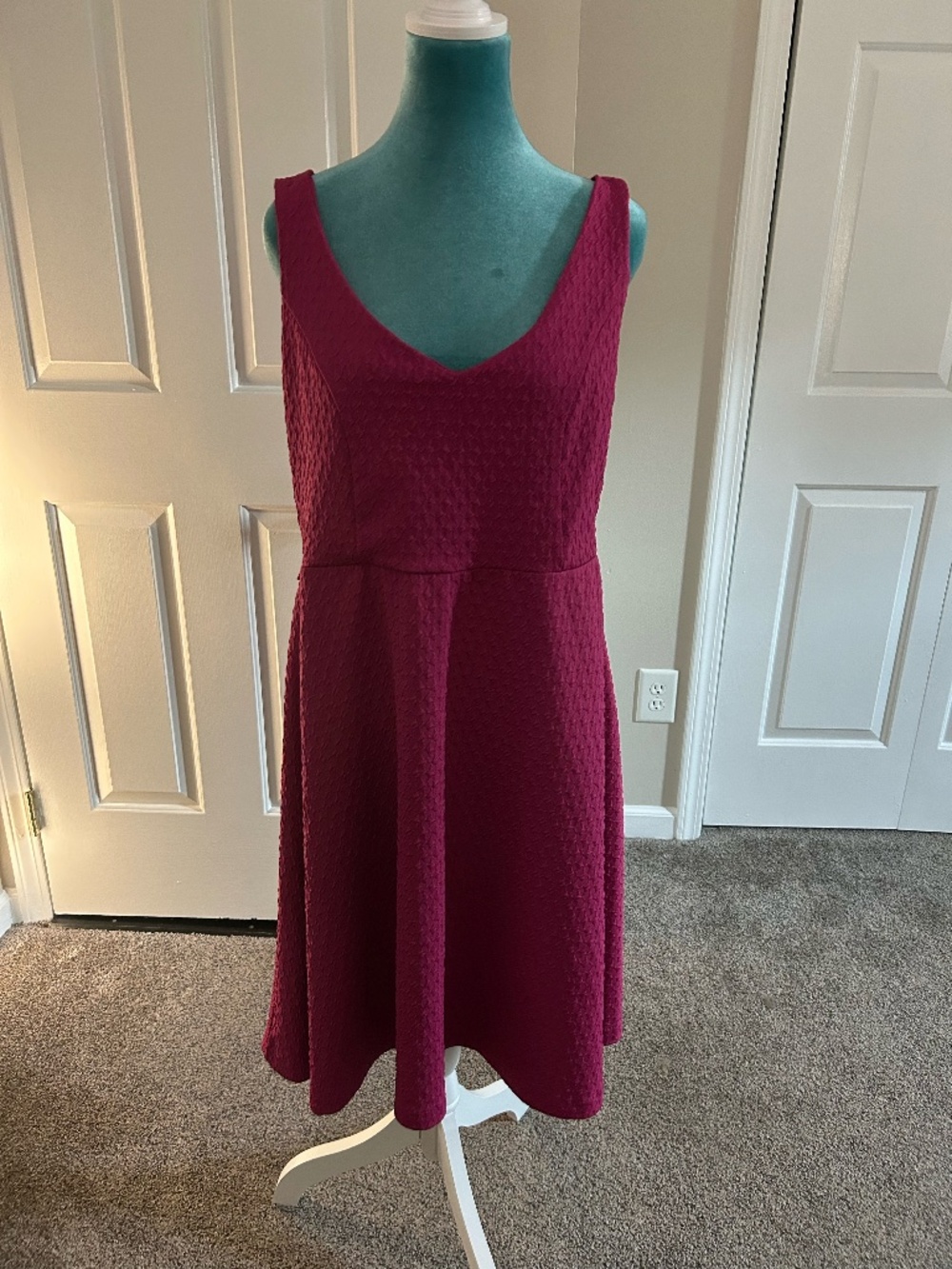Torrid 0 Hot Pink Scoop Neck Dress